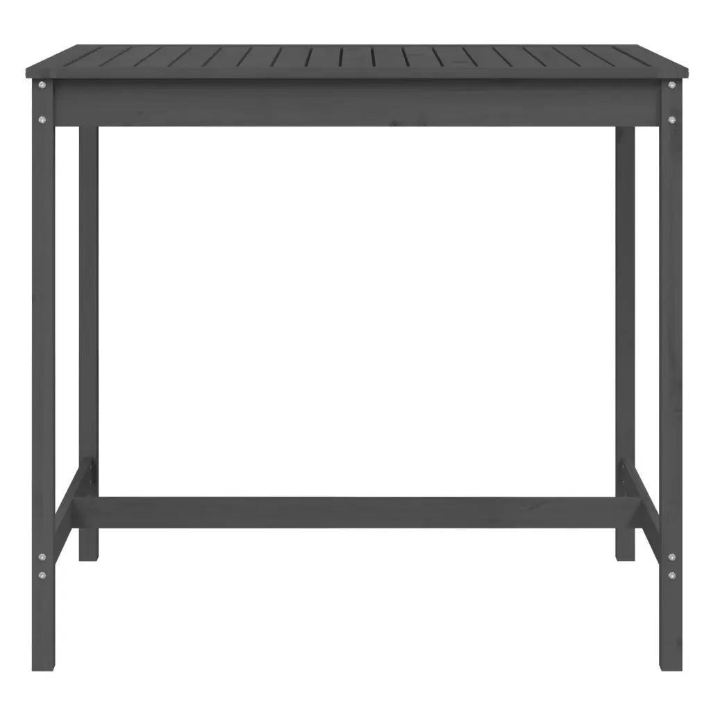 Table haute jardin bois pin massif gris 110 cm design moderne élégant
