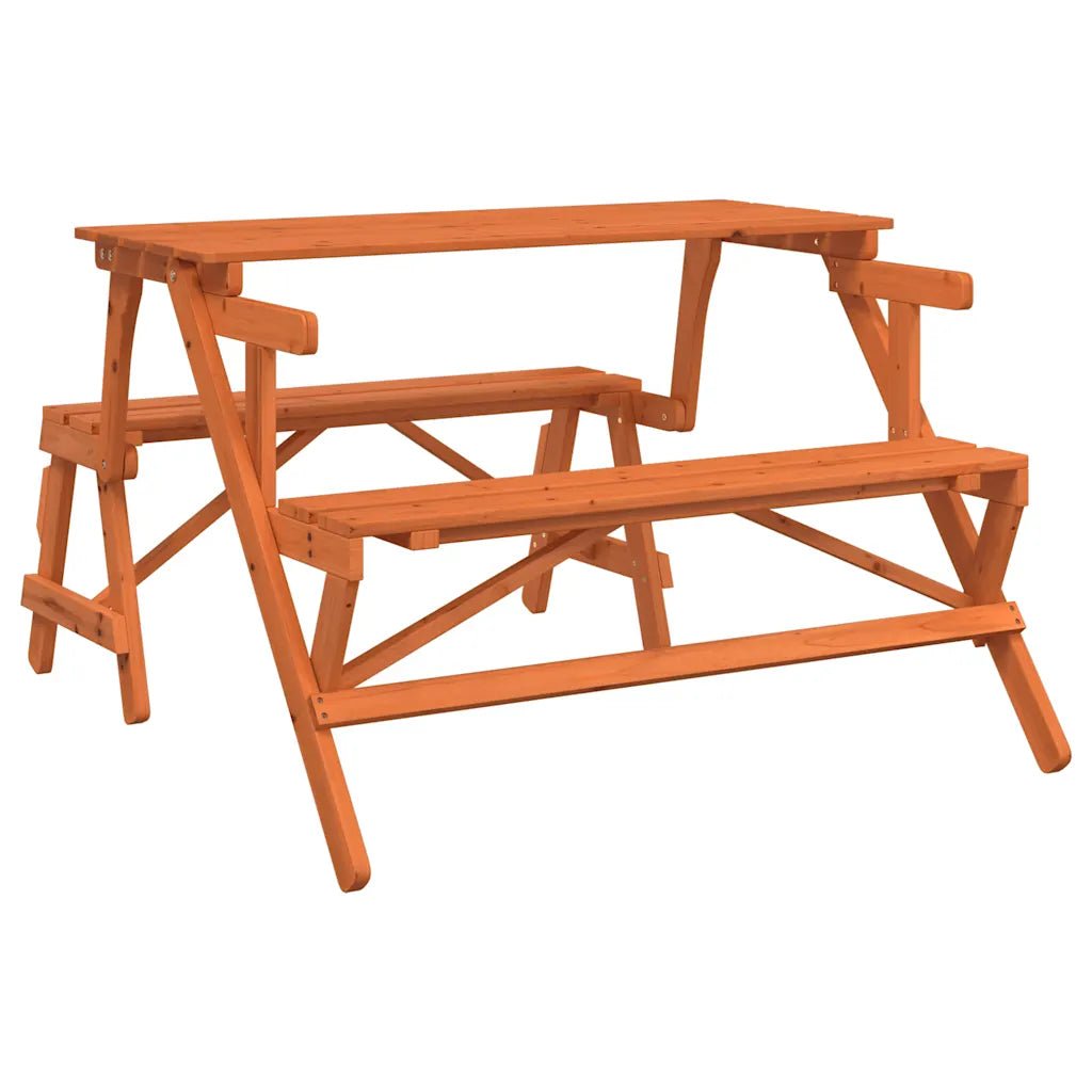 Table jardin convertible bois sapin massif résistant intempéries