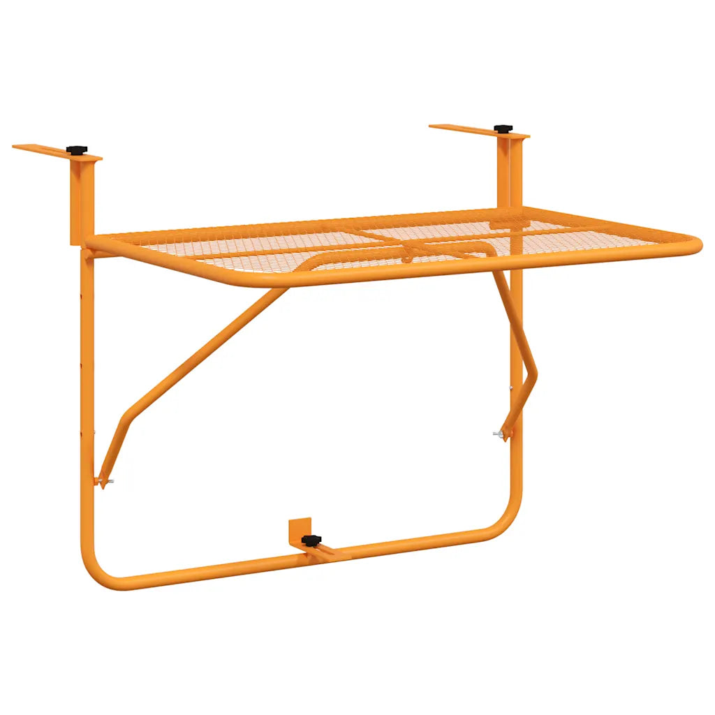 Table balcon pliable jaune acier 60x40 cm gain de place