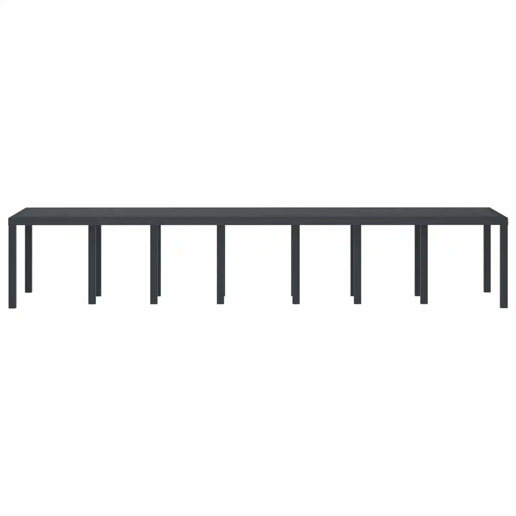 Détail plateau grande table jardin métal anthracite finition lisse résistant UV